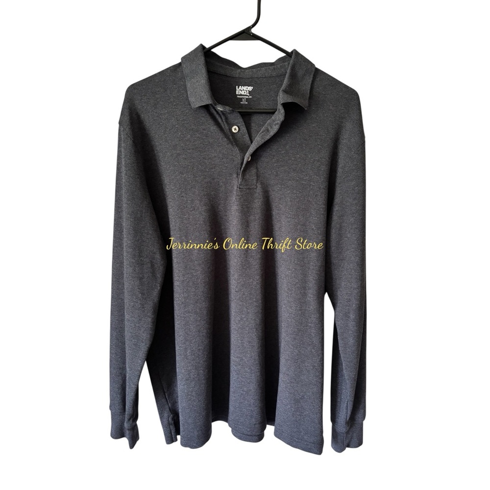 Lands' End Men's Charcoal Polo Shirt‎